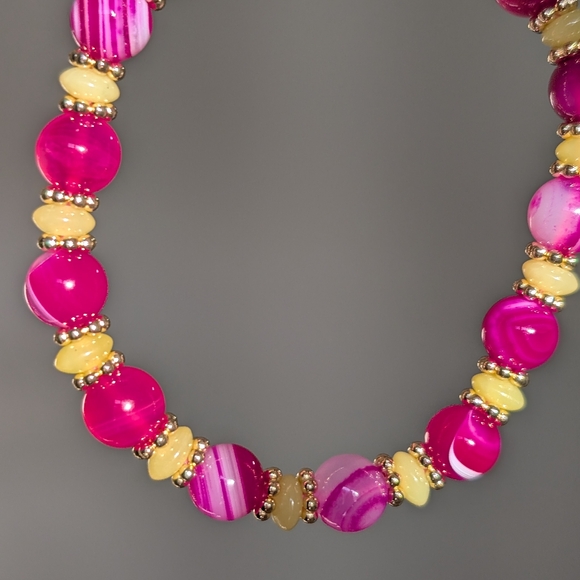 Striped Agate/Lemon Jade Bracelet - Picture 9 of 11